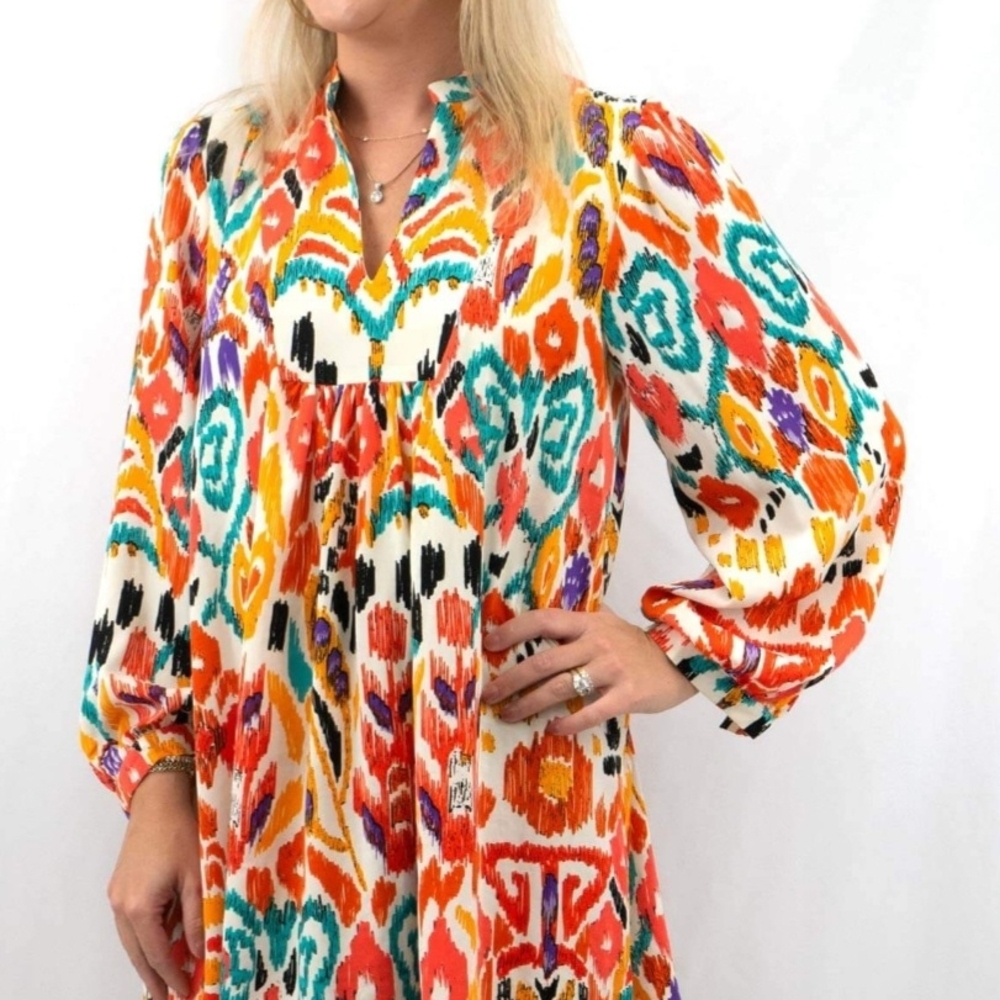 Annie Vibrant Multicolor Pattern Dress
